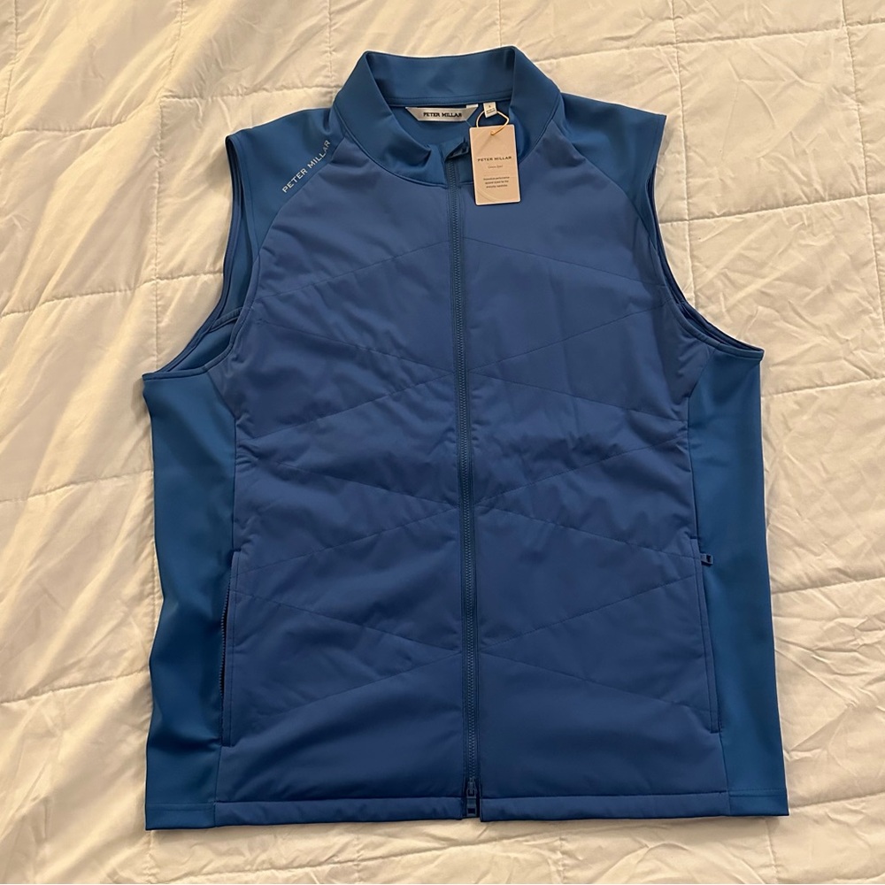 Peter Millar Fuse Zip-Up Vest | Sailor Blue | Men’s sz XL | NEW Golf